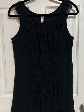 Black Ruffle Short Dress, Xhilaration